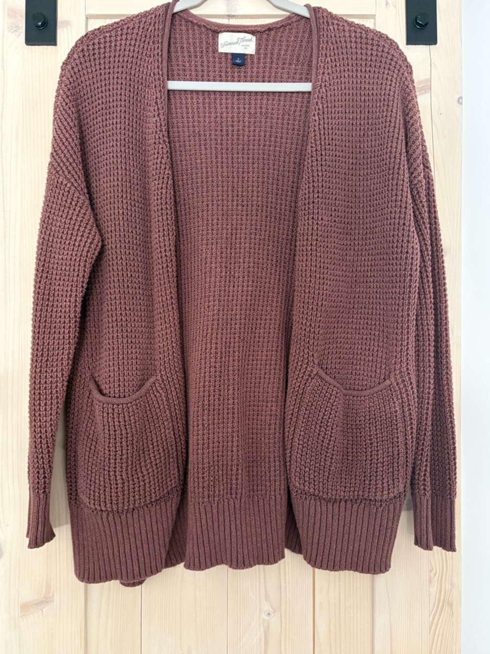 Universal Thread Open-Front Knit Cardigan in Dusty Mauve